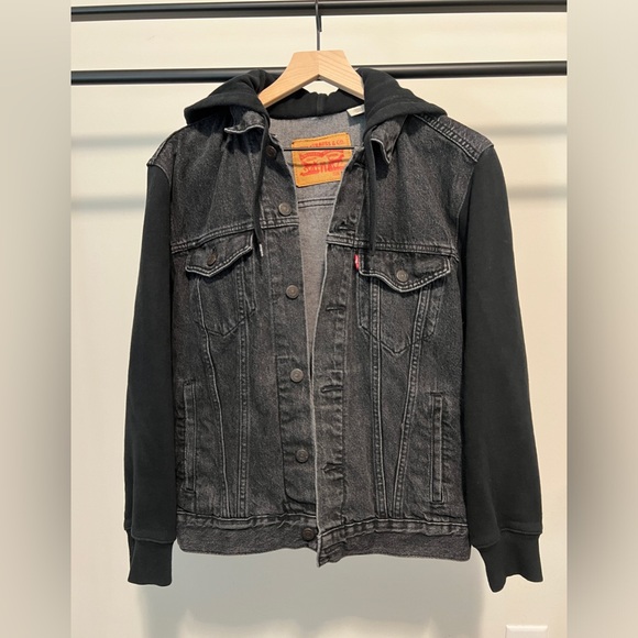 Levi’s Denim/Fleece Jacket, Black, Medium - Picture 1 of 5